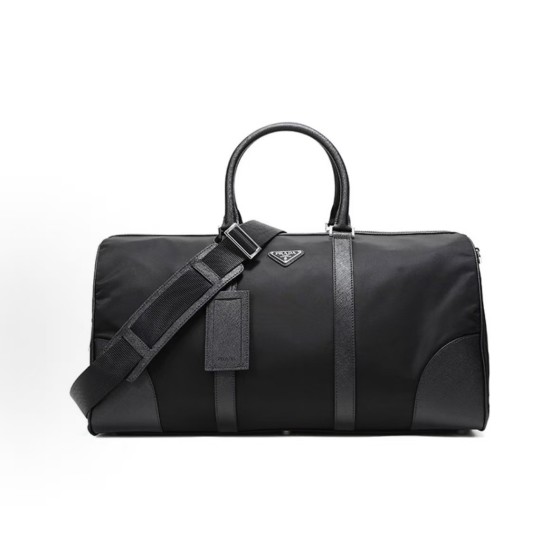 PRADA men\'s black hand-held crossbody travel bag